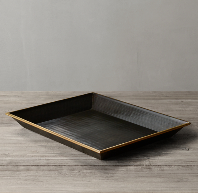 HandHammered Brass Rectangular Tray