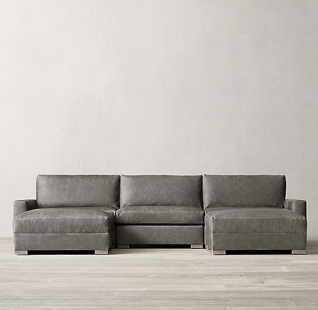 Maxwell Modular Leather U-Chaise Sectional