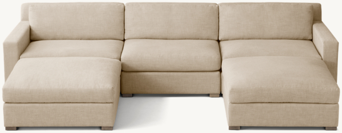 Belgian Modular Track Arm U-Chaise Sectional