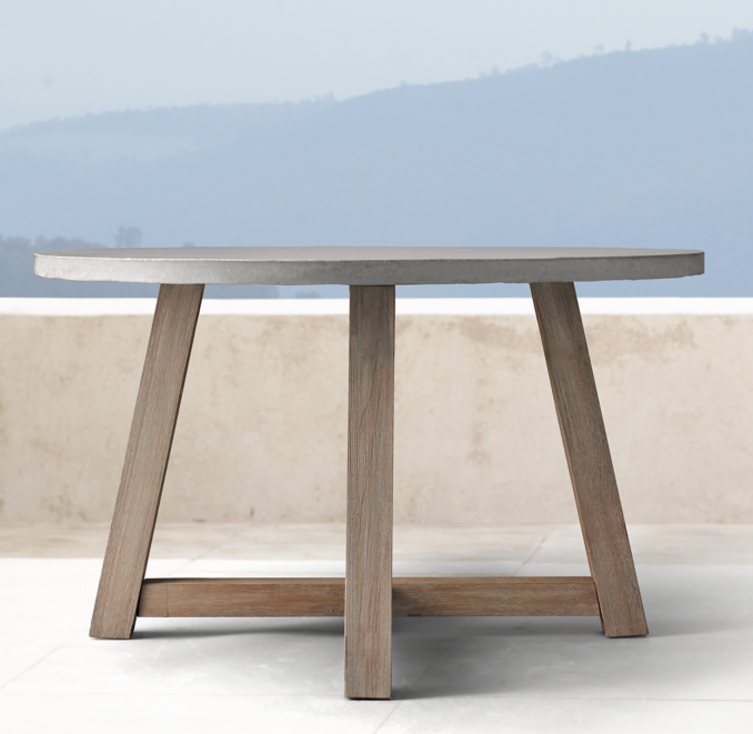 French Beam Weathered Concrete & Teak 48