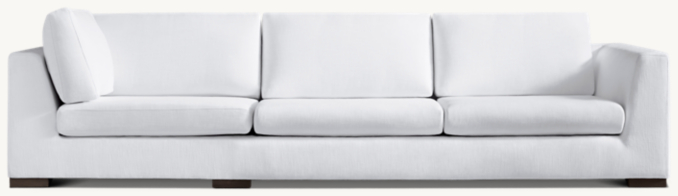Front view of Modena Taper Arm Right-Arm Return Sofa 