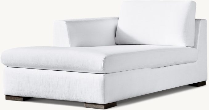 Three Quarter view of Modena Taper Arm Left-Arm Chaise 