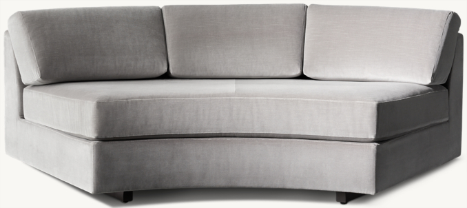 Front view of Curve Armless Concave Sofa 