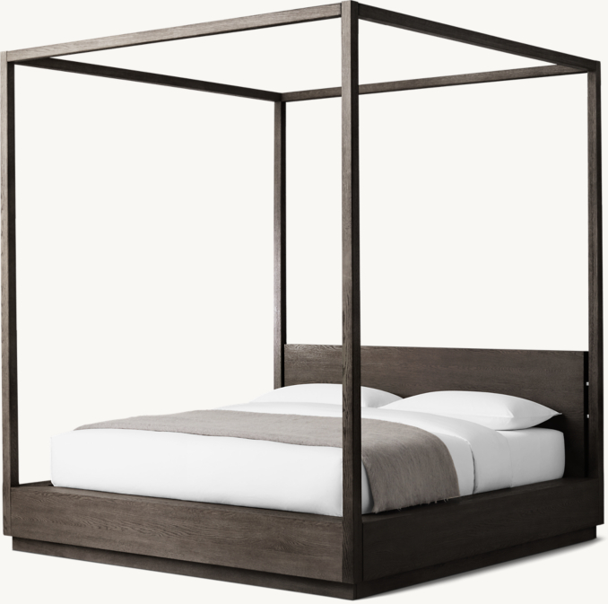 102"H bed shown in Brown Oak/Polished Stainless Steel.