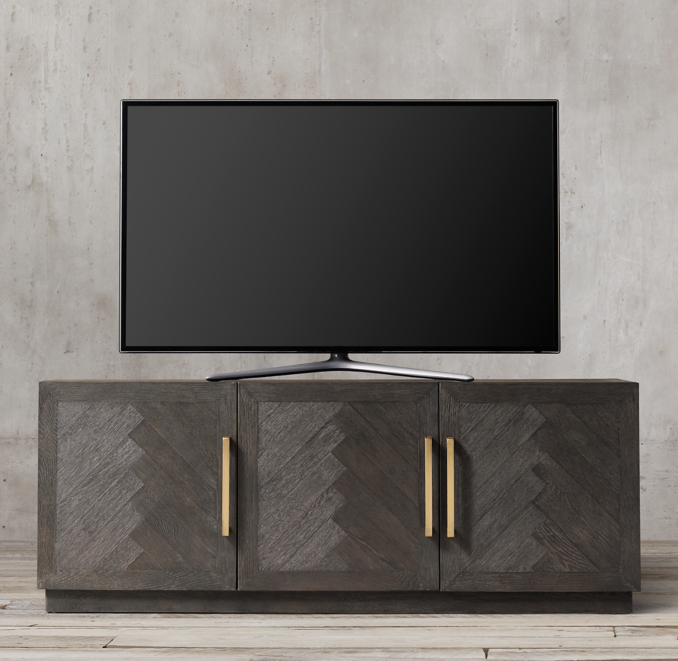 Herringbone TripleDoor Media Console