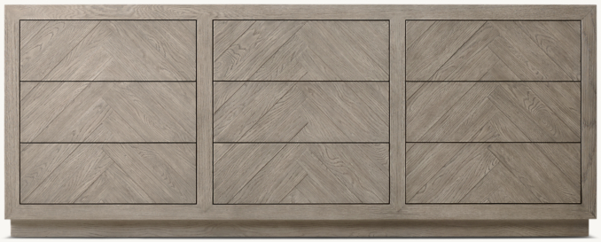 Front view of Herringbone 9-Drawer Dresser 