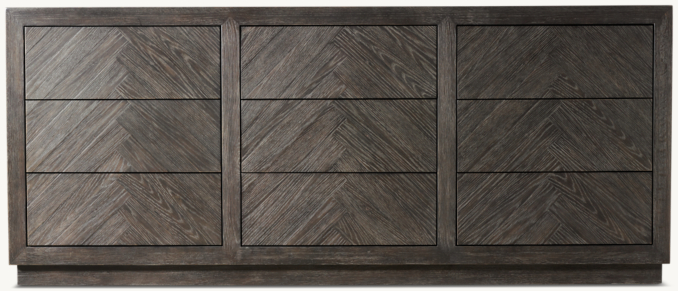 Front view of Herringbone 9-Drawer Dresser 