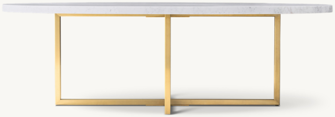 Front view of Torano Marble Oval Dining Table 