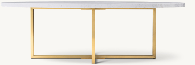 Front view of Torano Marble Oval Dining Table 