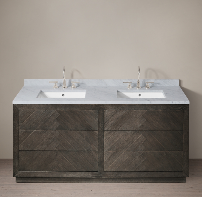 Herringbone Double Vanity