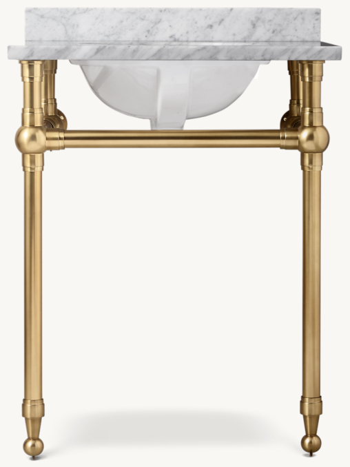 Front view of Gramercy Powder Metal Washstand Base 