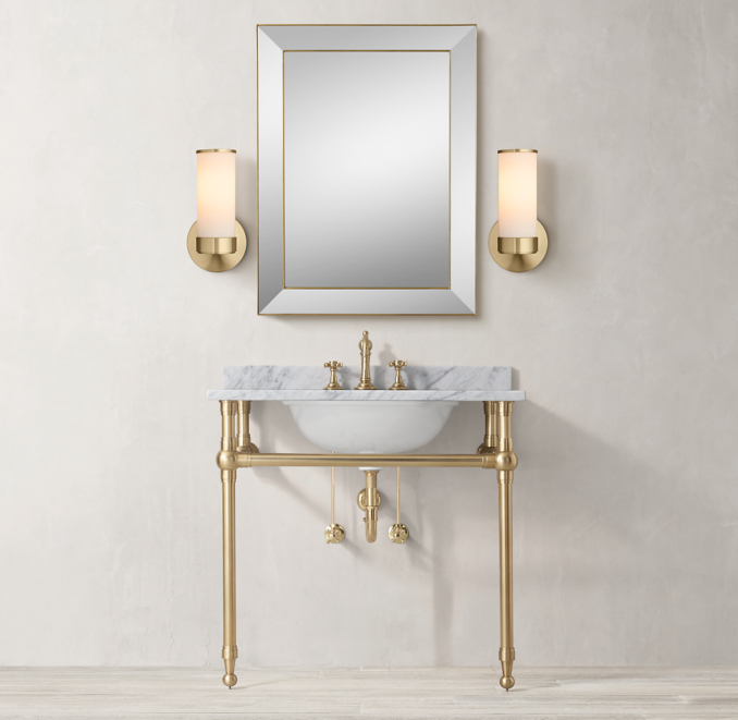 Gramercy Single Metal Washstand with Backsplash