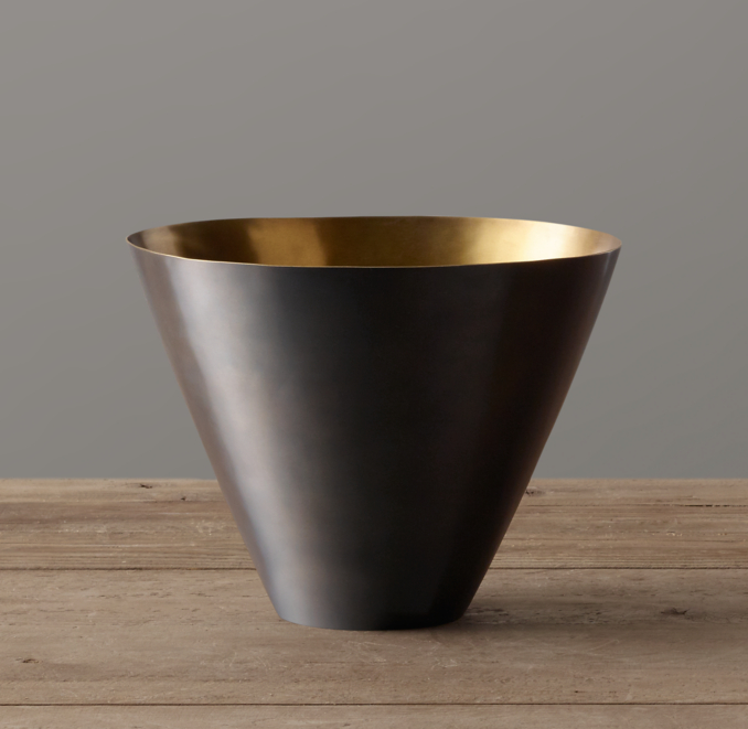 TwoToned Solid Brass Vessel Large
