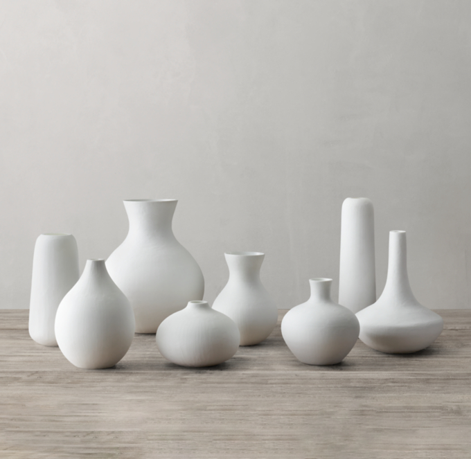 Matte White Glass Vase Collection