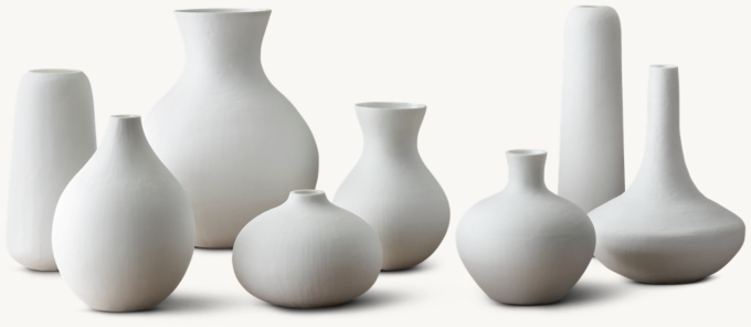 Matte White Glass Vase 