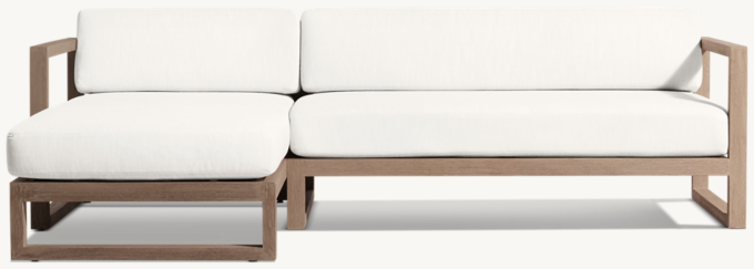 Aegean Teak Left-Arm Sofa-Chaise Sectional