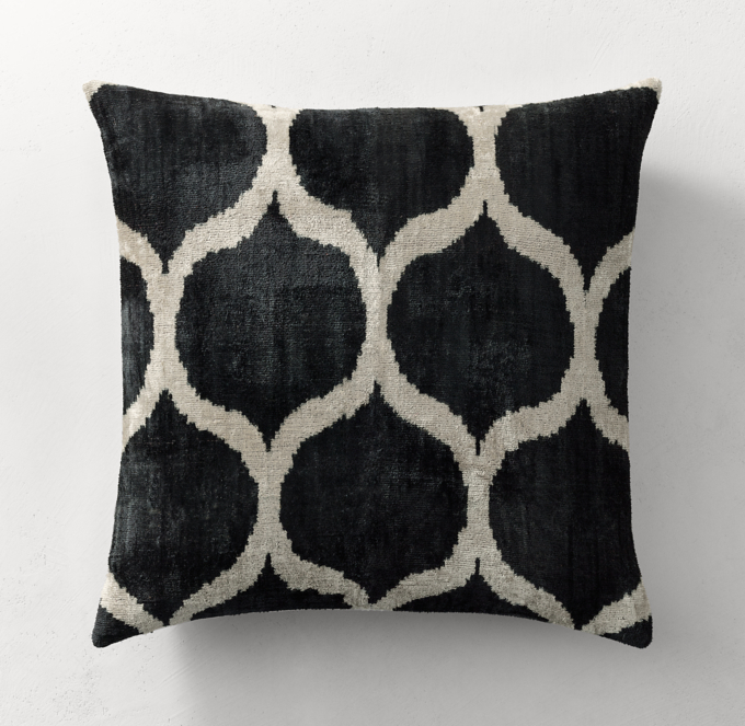 Ikat Silk Velvet Naryn Pillow Cover Square