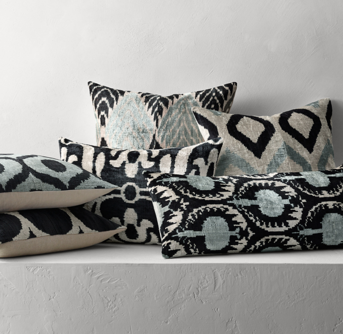 Ikat Silk Velvet Pillow Cover