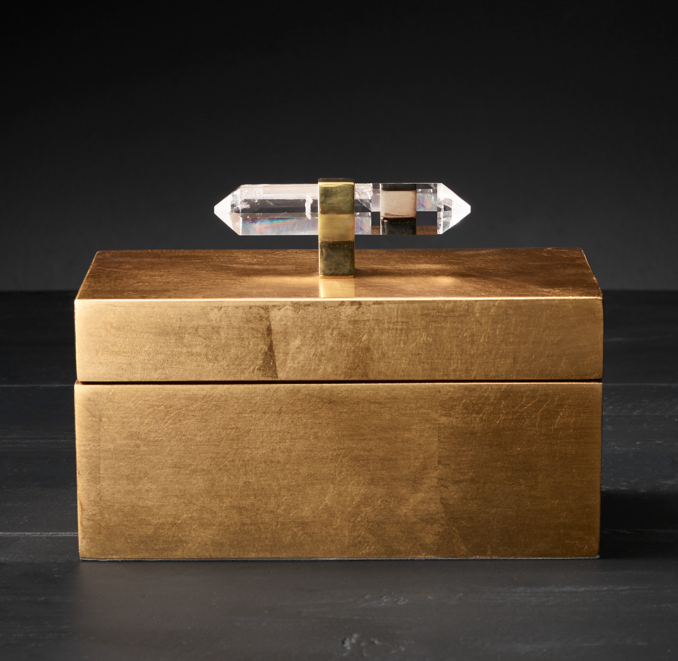 Metallic Leaf Small Box Gold