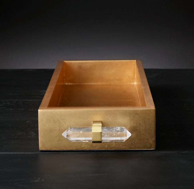 Metallic Leaf Small Tray Gold