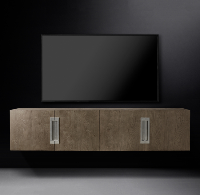 White Hall 4 Door Floating Media Console