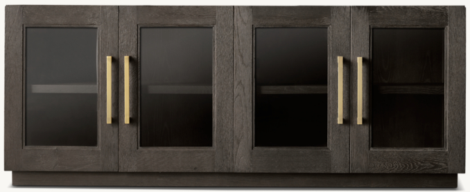 Front view of Grand Framed Glass 4-Door Media Console 
