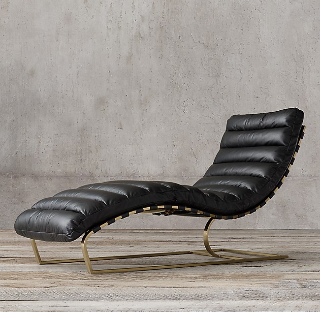 Oviedo Leather Chaise, Leather Chaise Chair