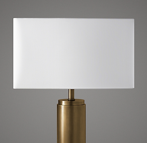 Shades Rh, White Linen Drum Table Lamp Shade With Gold Lining
