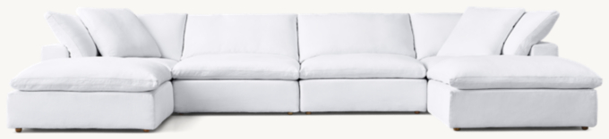 Sofá modular en U con chaise longue de 6 piezas Cloud