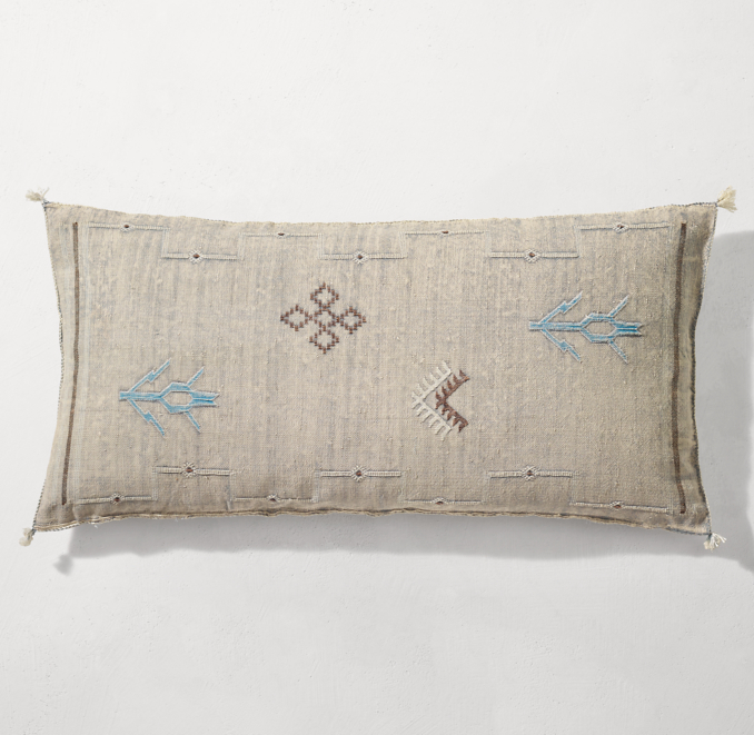 Moroccan Cactus Silk Pillow Cover Large Lumbar