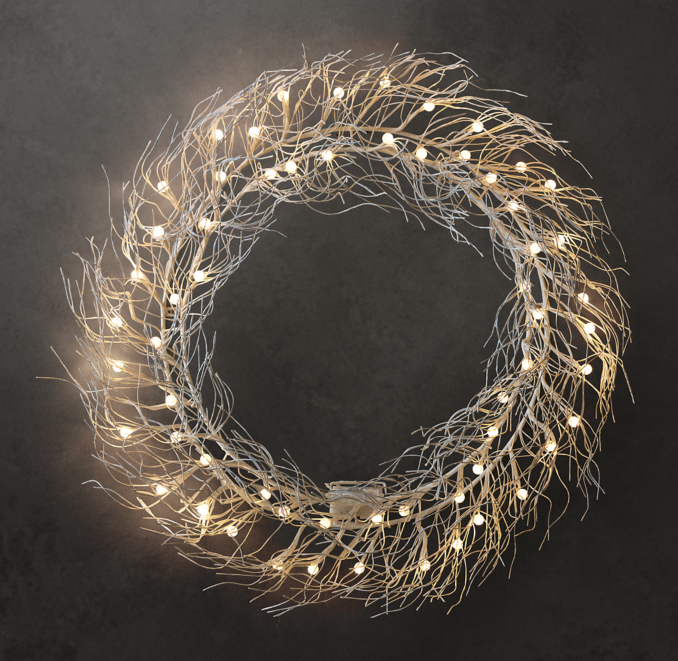 Northern Lights Starlit Wreath - Snow