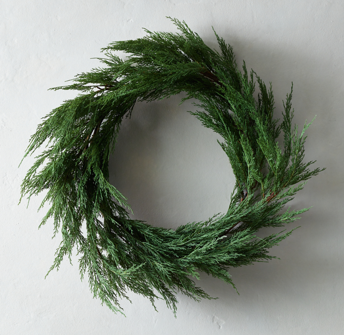 Faux Juniper Wreath 30"