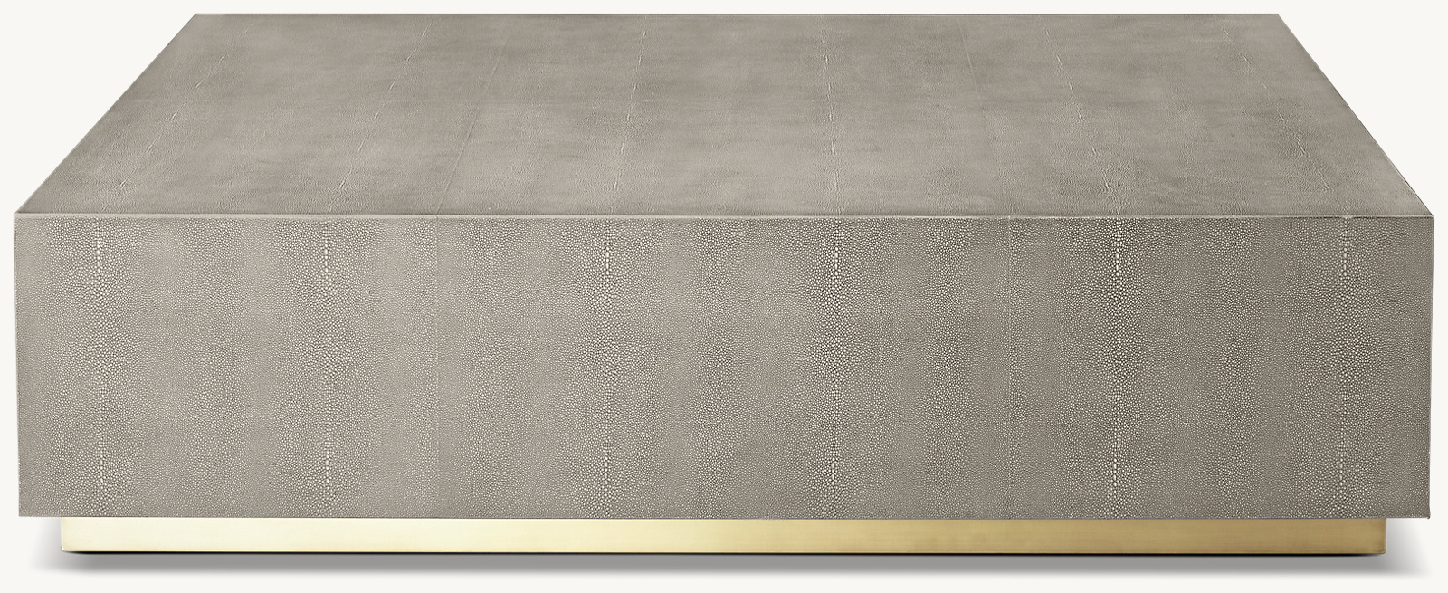 Square table shown in Fog Shagreen/Solid Burnished Brass.