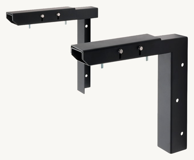 Waterworks Universal Pair (L/R) 14\" Stainless Steel Adjustable Concealed Support Brackets, Wall Support Brackets And Hardware For Wall-Mounted Stone Sink