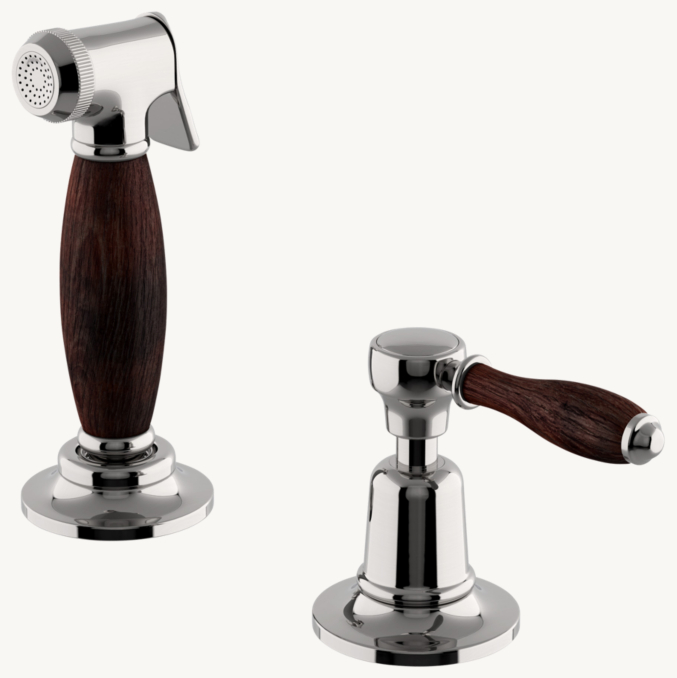 Waterworks Easton Classic Spray, Oak Lever Handle