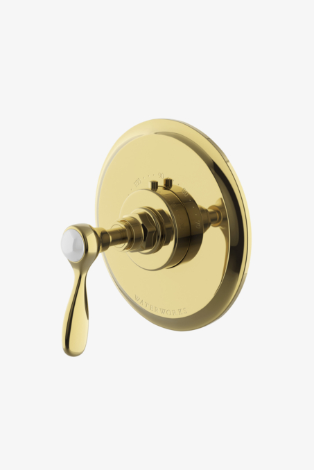 Waterworks Easton Vintage Thermostatic Control Valve Trim With Metal Lever Handle 