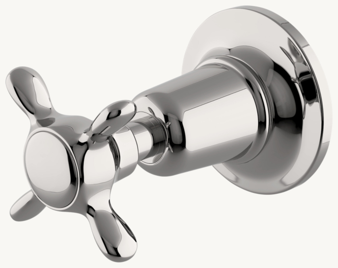 Waterworks Easton Classic Volume-Control Valve Trim With Metal Cross Handles 
