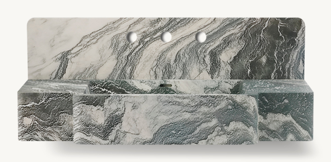 Waterworks Marbella Wall-Mounted Marble Lavatory Sink 36\" X 16 3/4\" X 6\" With 36\" X 8\" X 3/4\" Backsplash