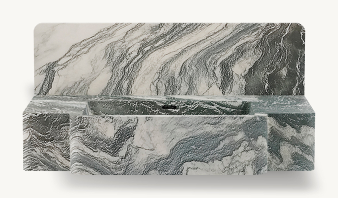 Waterworks Marbella Deck-Mounted Marble Lavatory Sink 30\" X 18 3/4\" X 6\" With 30\" X 8\" X 3/4\" Backsplash
