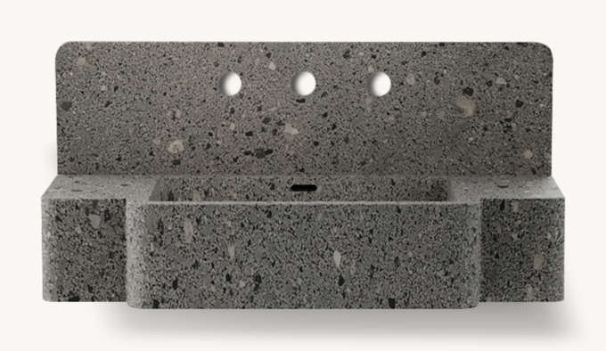 Waterworks Marbella Wall-Mounted Marble Lavatory Sink 30\" X 14 3/4\" X 6\" With 30\" X 8\" X 3/4\" Backsplash