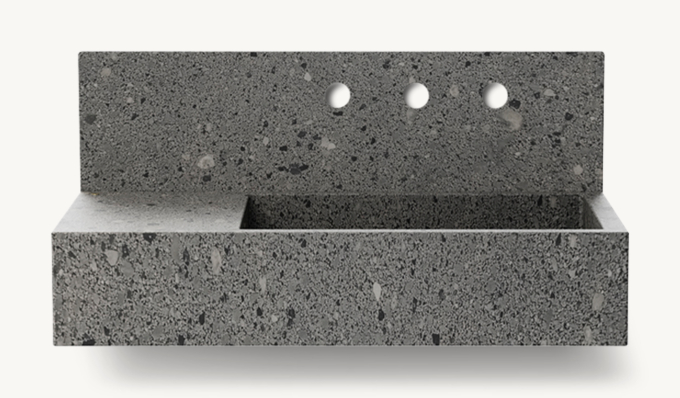 Waterworks Marta Wall-Mounted Marble Lavatory Sink 30\" X 18 3/4\" X 6\" With 30\" X 8\" X 3/4\" Backsplash