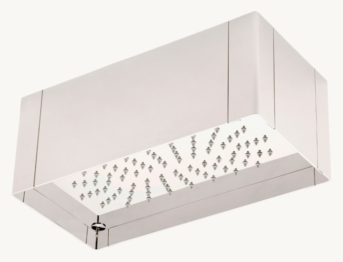 Waterworks Universal Flushmount Cube 6\" x 12\" Showerhead