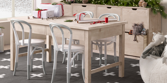 Café Tall Storage Play Table & Paint Dipped French Café Play Chair Collection