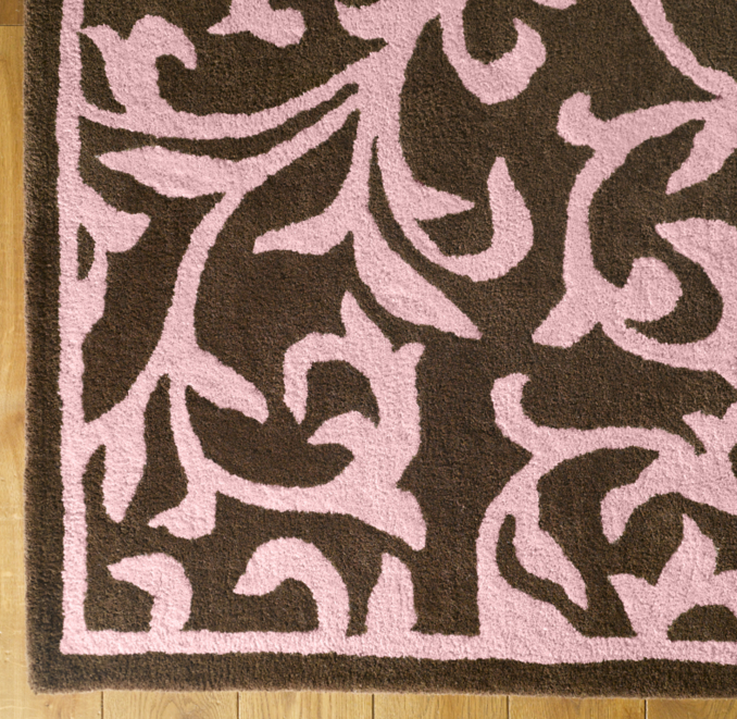 Chocolate Scroll Rug | RH Baby & Child