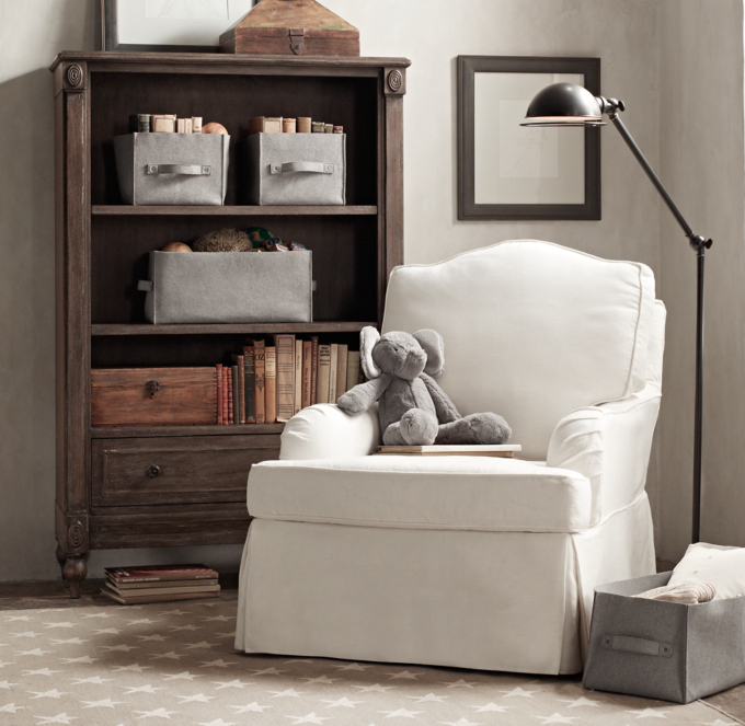 Camelback Slipcovered Swivel Glider RH TEEN