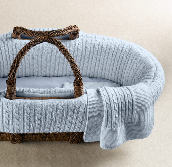 Cable Knit Moses Basket Bedding