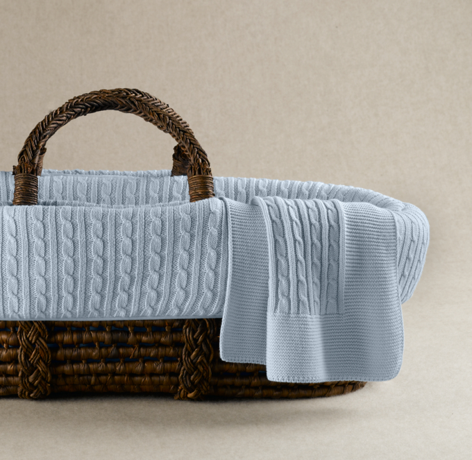 Cable Knit Moses Basket Bedding RH Baby Child