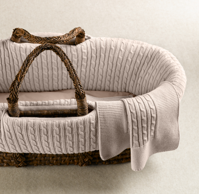 Cable knit moses basket discount