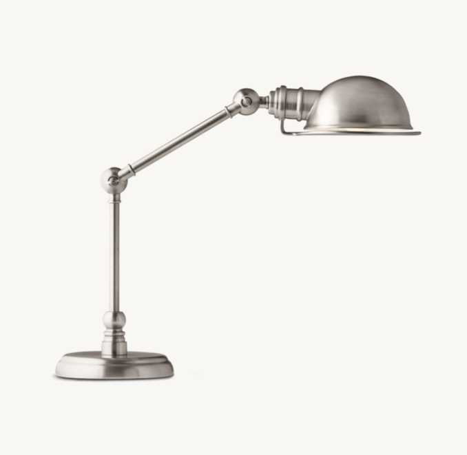 Front view of Academy Task Table Lamp - Antique Brushed Nickel 
