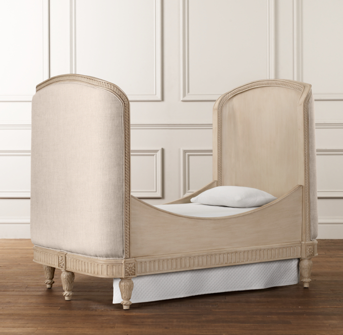 Belle upholstered crib best sale